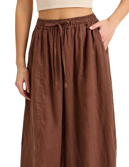 Брюки женские "baggy" серии LINEN, цвет кофе, фото 3