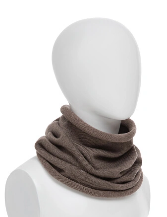 Теплый снуд из шерсти мериносов, цвет светло-коричневый, фото 1