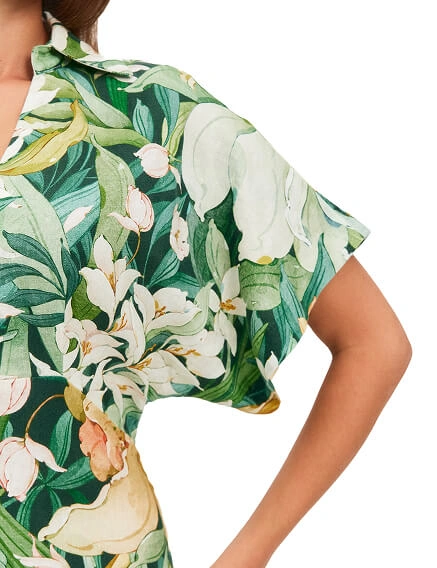 LINEN Платье женское, цвет паттерн tropical flowers, фото 3