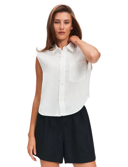 LINEN Шорты женские короткие, цвет черный, фото 1