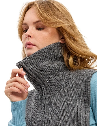 Жилет женский на молнии, цвет серый меланж, фото 2