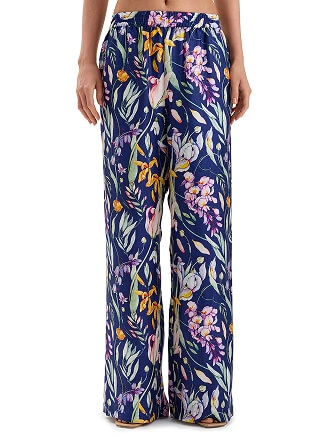 Брюки SILK женские прямые, цвет паттерн spring garden, фото 1