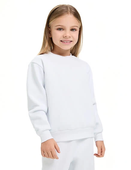 Свитшот детский для девочек ORGANOMICA Cotton, цвет белый, фото 1