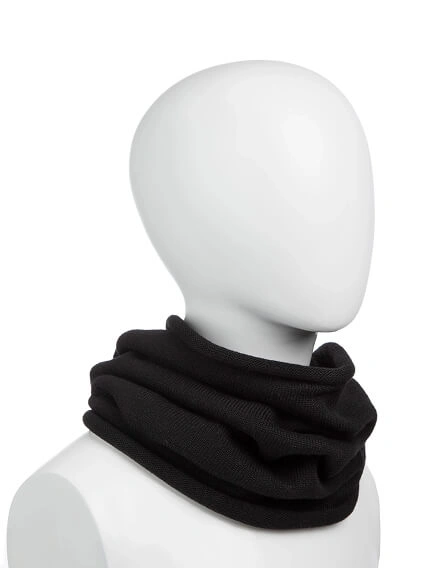 Теплый снуд из шерсти мериносов для мальчиков, цвет черный, фото 2