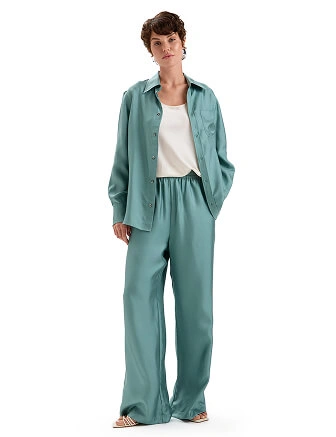 Брюки SILK женские прямые, цвет шалфей, фото 3