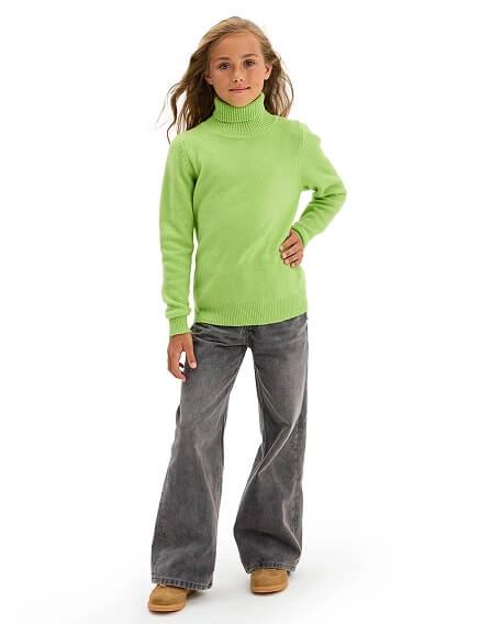 Свитер Merino Base детский для девочек, цвет светло-зеленый, фото 2