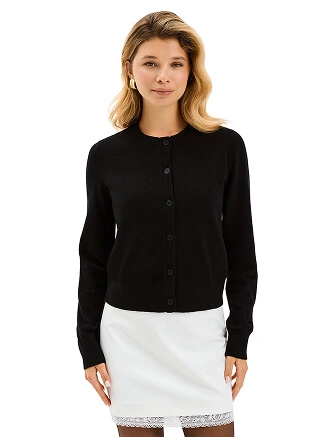 Кардиган на пуговицах, цвет черный, фото 1