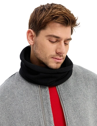 Теплый снуд из шерсти мериносов, цвет черный, фото 3