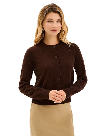 Кардиган на пуговицах, цвет шоколад, фото 1