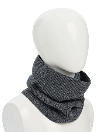 Снуд из шерсти, цвет серый меланж, фото 1