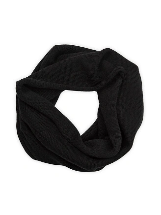 Теплый снуд из шерсти мериносов, цвет черный, фото 2