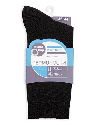 Термоноски Island Cup мужские серии Wintertech, цвет черный, фото 3