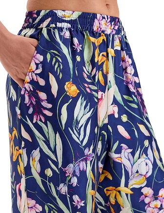 Брюки SILK женские прямые, цвет паттерн spring garden, фото 2