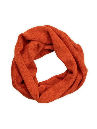 Теплый снуд из шерсти мериносов, цвет кирпичный, фото 2