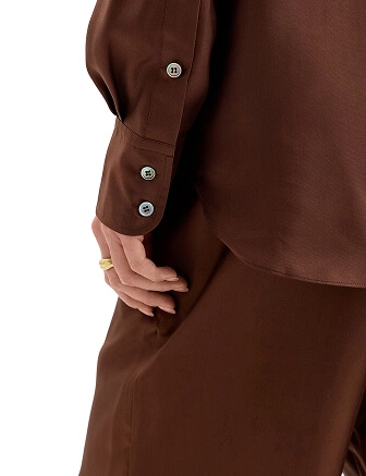 Блуза SILK женская, цвет шоколад, фото 2