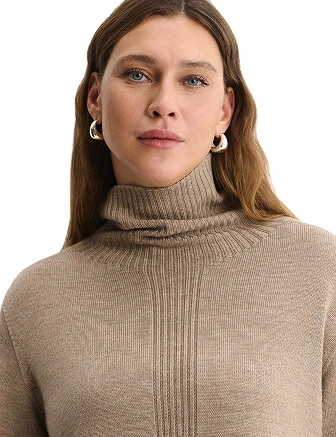 Merino Base Свитер женский, цвет бежевый меланж, фото 2