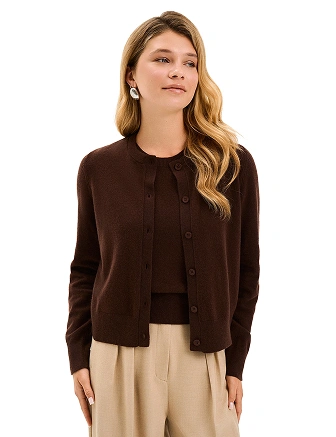 Кардиган на пуговицах, цвет шоколад, фото 2