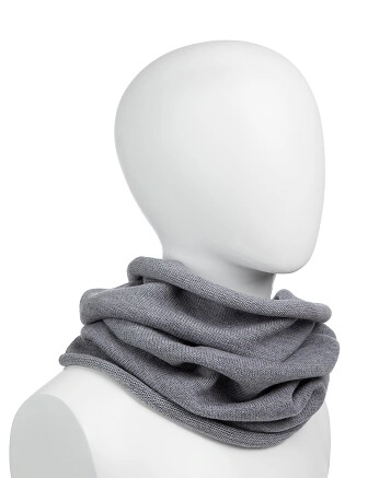 Теплый снуд из шерсти мериносов, цвет серый меланж, фото 1