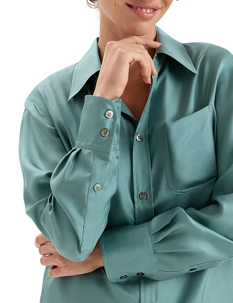 Блуза SILK женская, цвет шалфей, фото 2