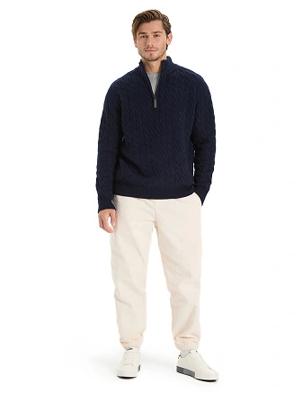 Джемпер мужской с косами, цвет темно-синий, фото 3