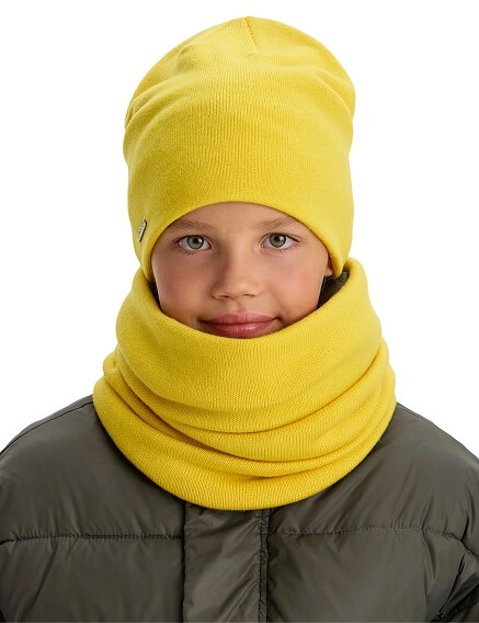 Комплект шапка и снуд из 100% шерсти мериносов, фото 1