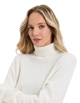 Свитер женский Cashmere&Merino blend oversize, цвет белый, фото 2