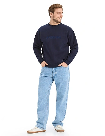 Свитшот мужской серии Cotton, цвет темно-синий, фото 3