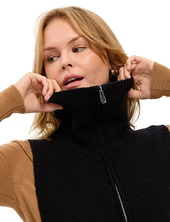 Жилет женский на молнии, цвет черный, фото 2