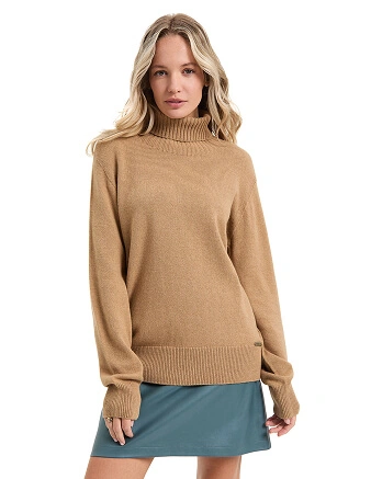 Свитер женский Cashmere&Merino blend oversize, цвет бежевый, фото 1