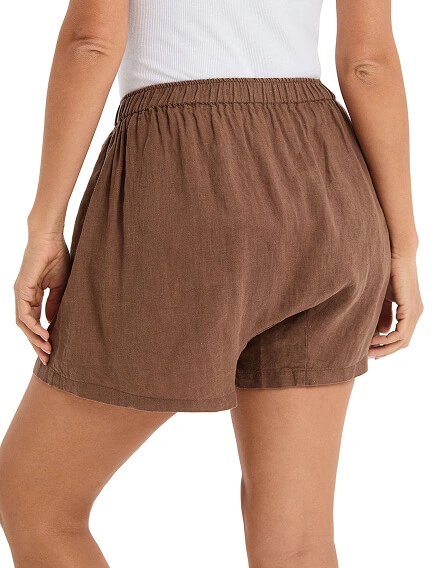Шорты женские серии LINEN, цвет кофе, фото 3