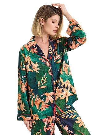 Костюм из шелка, цвет принт тропический, фото 2