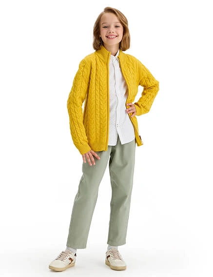 Кофта на молнии Super Fine Merino Wool для девочек, фото 3