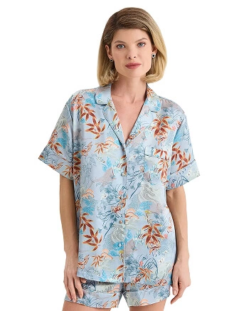 Комплект женский из шелка (жакет+шорты), цвет принт восточный, фото 1