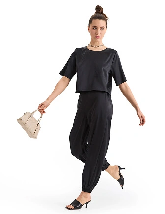 Брюки-джоггеры серии SILK, цвет черный, фото 3