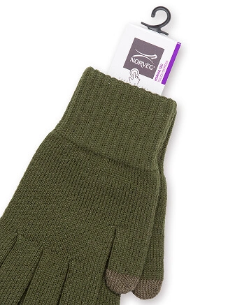 Перчатки Merino TEC Touch Screen, цвет олива, фото 2