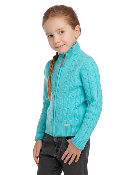 Кофта на молнии Super Fine Merino Wool для девочек, фото 3