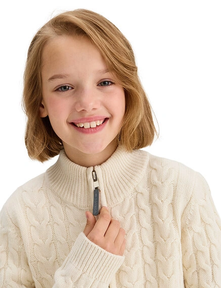 Кофта на молнии Super Fine Merino Wool для девочек, фото 2