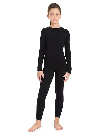 SOFT Комплект термобелья для девочек-подростков, цвет черный, фото 1