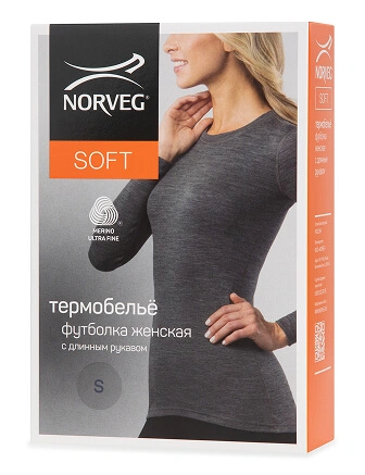Термобелье футболка серии SOFT с длинным рукавом. Знак Woolmark, фото 3