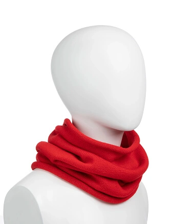 Теплый снуд из шерсти мериносов, цвет алый, фото 1