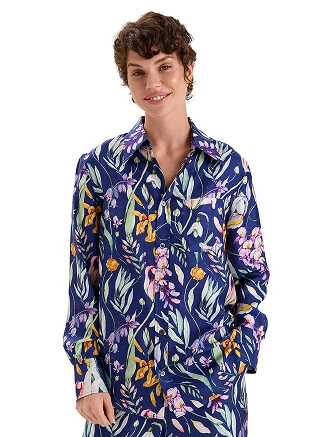 Блуза SILK женская, цвет паттерн spring garden, фото 1