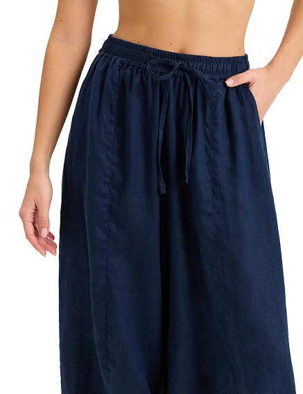 Брюки женские "baggy" серии LINEN, цвет темно-синий, фото 3