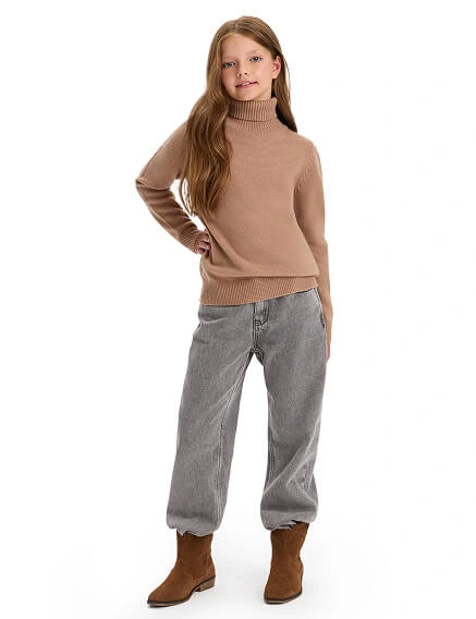 Свитер Merino Base детский для девочек, цвет бежевый, фото 2