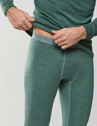 Комплект термобелья мужской серии SPORT WOOL, цвет зеленый, фото 3