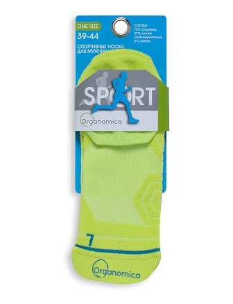 Носки мужские укороченные ORGANOMICA Sport, цвет лайм, фото 3