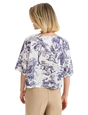 Топ женский серии SILK, цвет принт светлый toile de jouy, фото 2