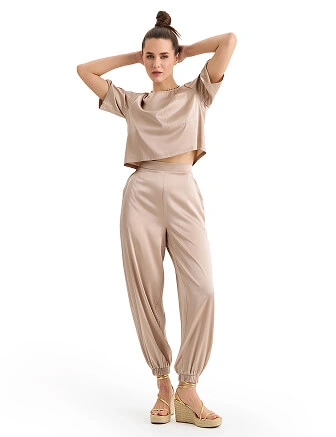 Брюки-джоггеры серии SILK, цвет бежевый, фото 3