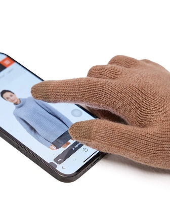 Перчатки сенсорные, цвет бежевый меланж, фото 2