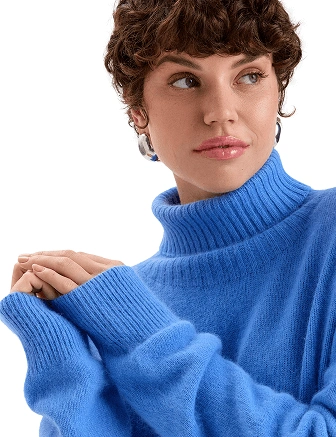 Свитер из пуха ангорского кролика, цвет голубой, фото 2