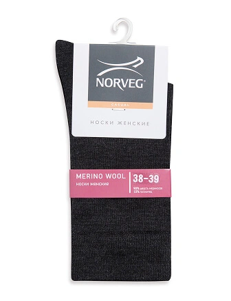 Носки женские из шерсти мериноса серии MERINO WOOL, цвет черный, фото 3